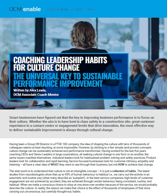 Coaching Leadership Habits for Culture Change