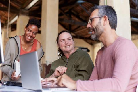 a team working together